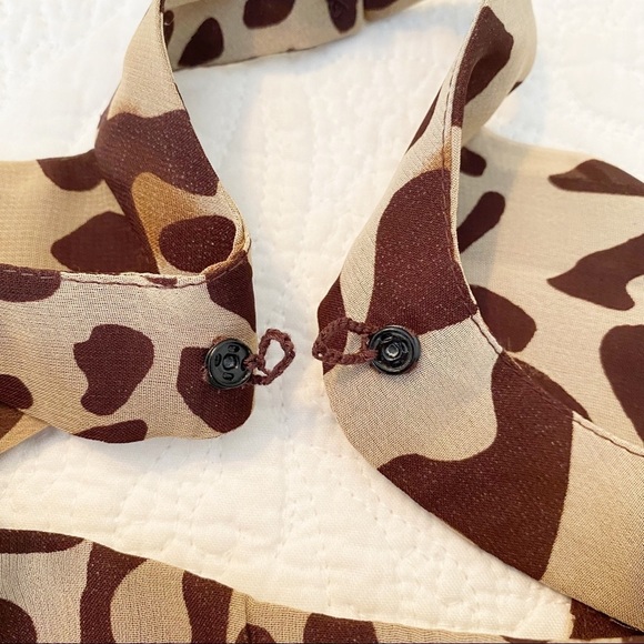 Willi Smith Ruffle Front Leopard Halter Top - L - Picture 13 of 15